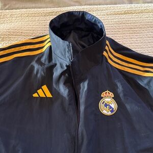 Adidas Reversible Real Madrid Black and Gold Track Jacket Men’s size Small